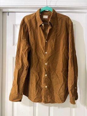 Selected Homme Men’s Long-Sleeve Button Down Corduroy Shirt